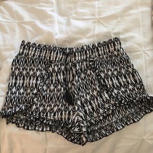 Black and white shorts